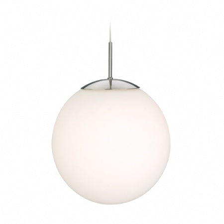Firstlight Globe Pendant Light (Brushed Steel + Opal)