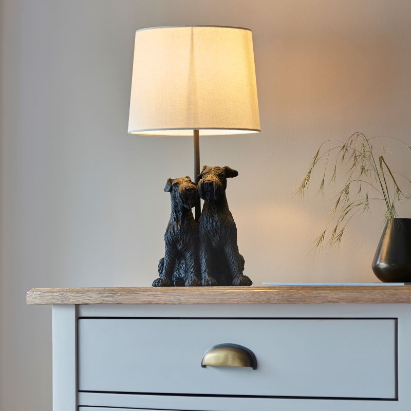 Black Westie Table Lamp