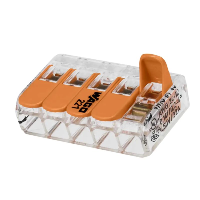 Wago 221-415 5 Way Connector 4mm Terminal Block (Pack of 25)