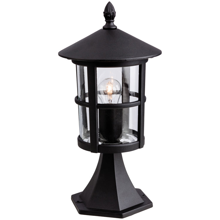 Firstlight Stratford Outdoor Pillar Lanterns (Black)