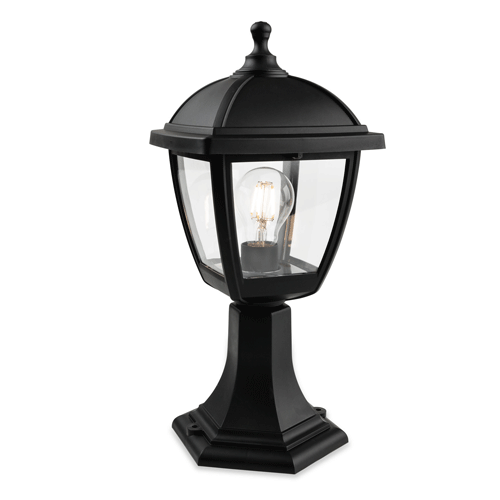 Firstlight 2817BK Palma 4 Panel Pillar Lantern (Black)
