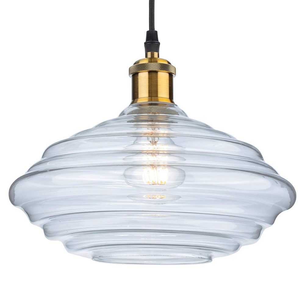 Firstlight 2858AB Logan Pendant (Antique Brass with Clear Glass)