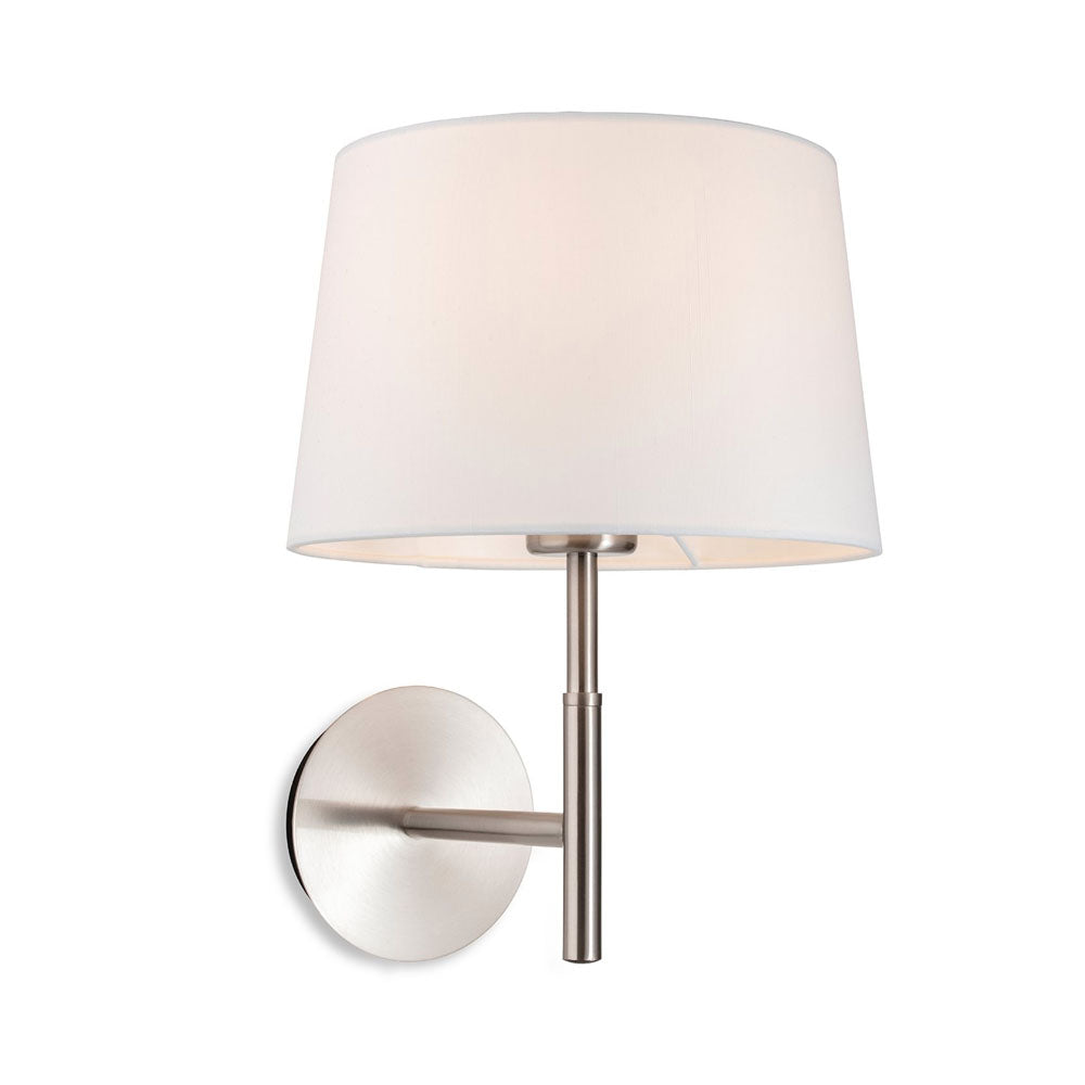 Firstlight 2879BS Seymour Single Wall Light with Cream Shade (Brushed Steel)
