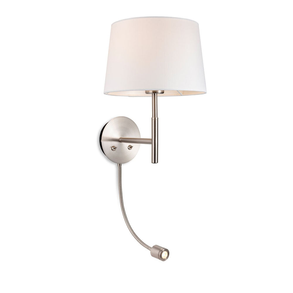 Firstlight 2880BS Seymour 2 Lamp Switched Wall Light (Brushed Steel)