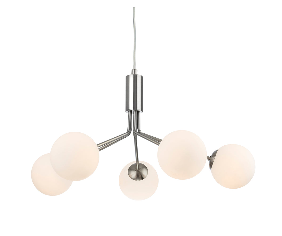Firstlight 2889BS Montana 5 Lamp Ceiling Light (Brushed Steel)
