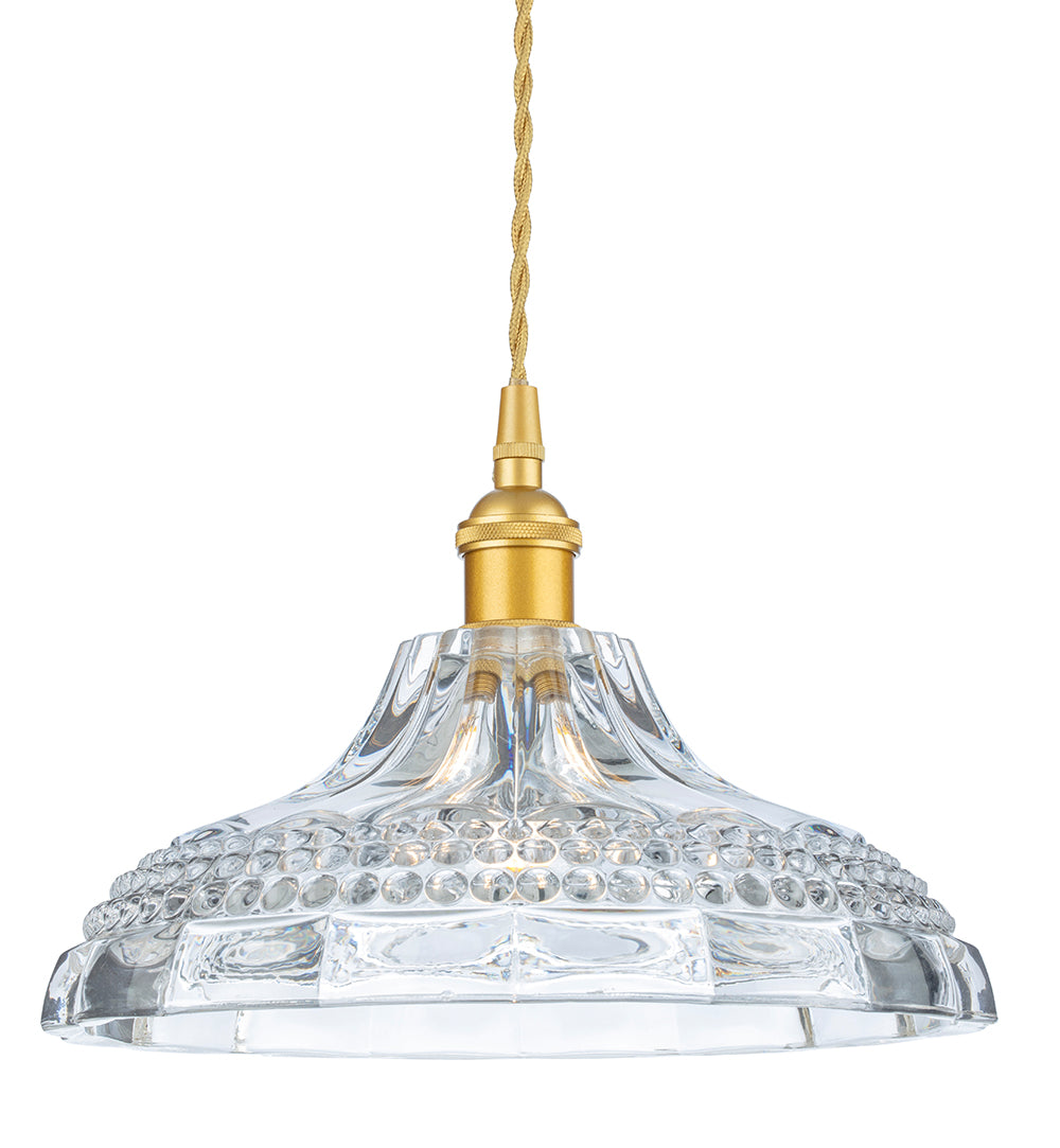 Firstlight 2905GO Wilshire Pendant (Satin Gold with Decorative Glass)