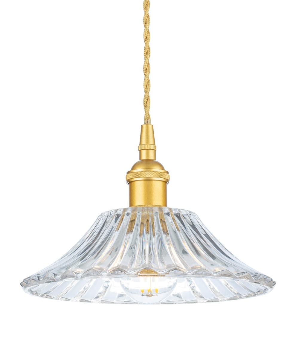 Firstlight 2907GO Wilshire Pendant (Satin Gold with Decorative Glass)