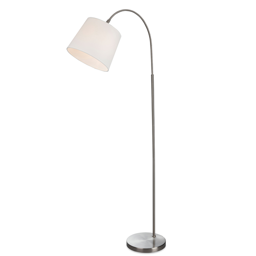 Firstlight 2909BS Tower Floor Lamp (Brushed Steel with Cream Shade)