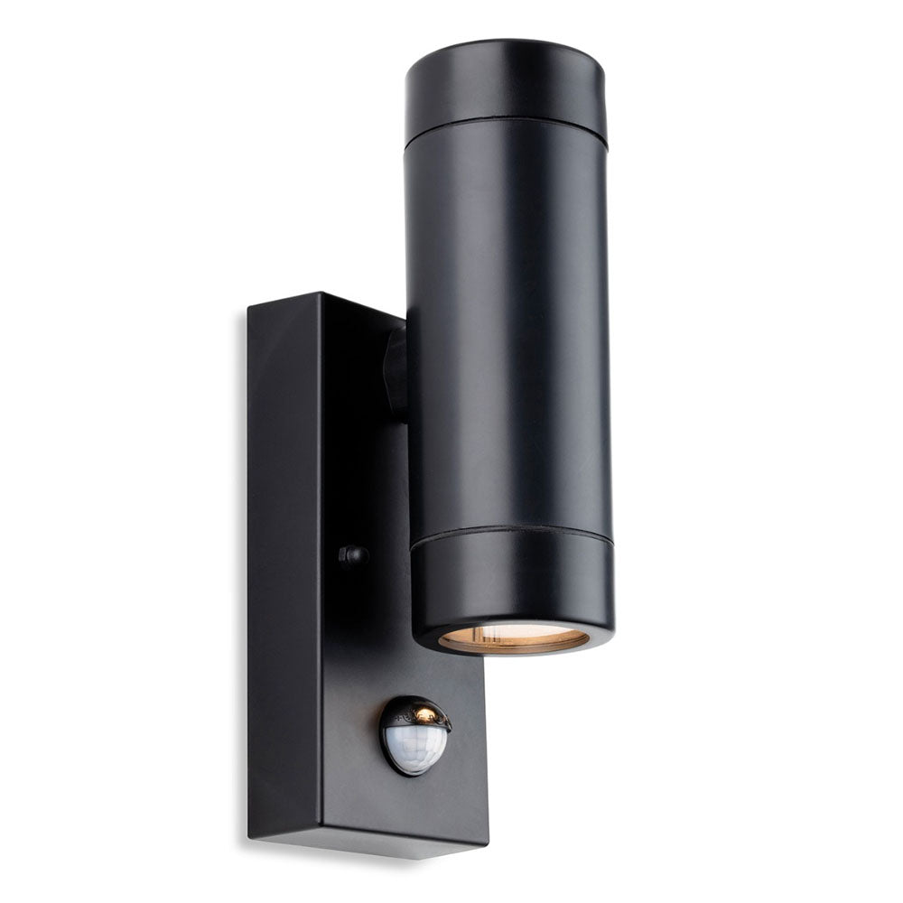 Firstlight Ravel 2912BK Resin Up/Down Wall Light with PIR (Black)