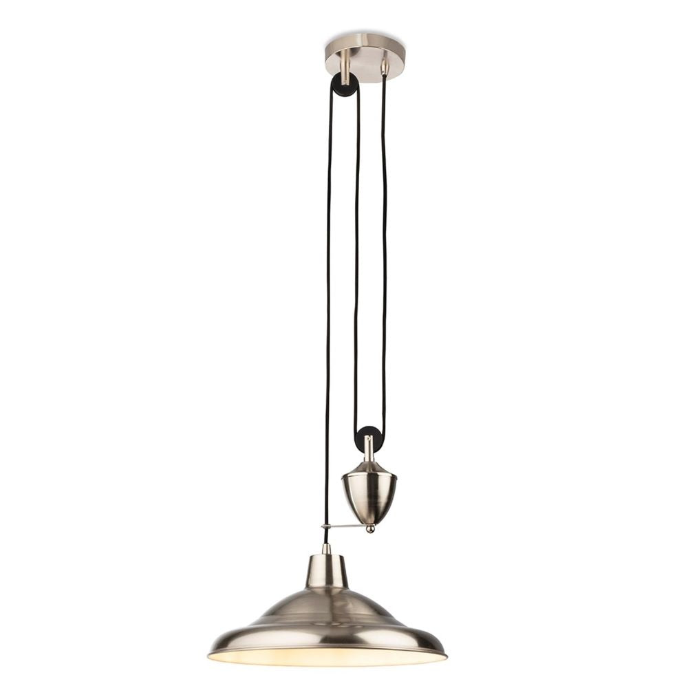 Firstlight 2928BS Suffolk Rise & Fall Pendant (Brushed Steel)