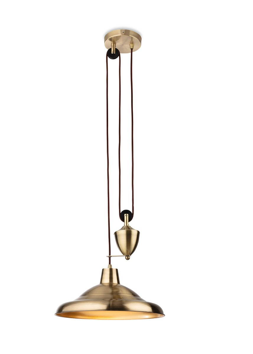 Firstlight 2928AB Suffolk Rise & Fall Pendant (Antique Brass)