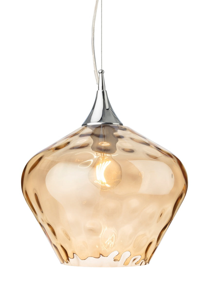 Firstlight 2930AM Titan Pendant (Chrome with Amber Glass)
