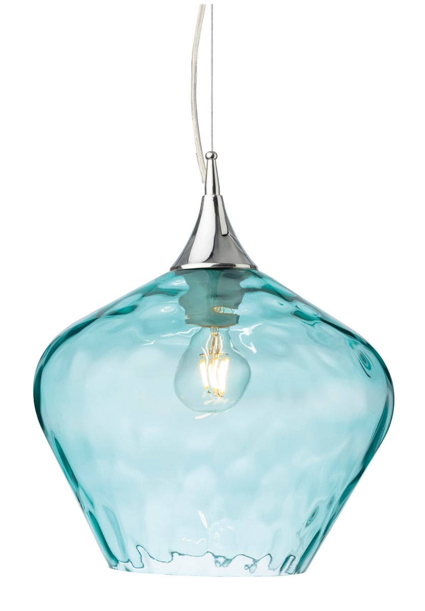 Firstlight 2930AQ Titan Pendant (Chrome with Aqua Glass)
