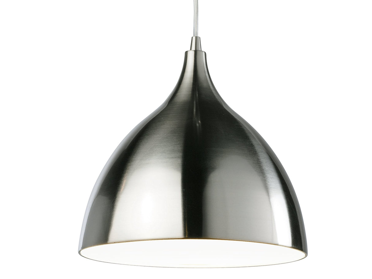 Firstlight Cafe 3334BSWH Low Energy Pendant (Brushed Steel)