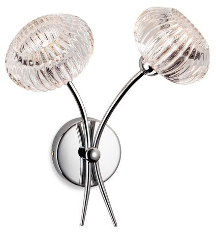 Firstlight 4856CH Lisbon Wall Light (Chrome and Decorative Glass)