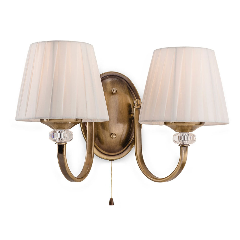 Firstlight 4862AB Langham 2 Lamp Switched Wall Light