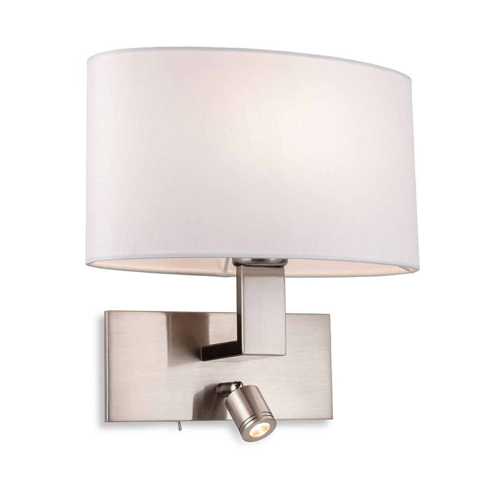 Firstlight 4938BS Webster 2 Lamp Switched Wall Light (Brushed Steel)