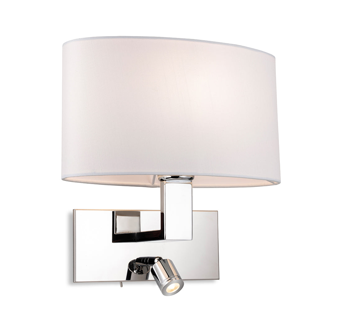 Firstlight 4938CH Webster 2 Lamp Switched Wall Light (Chrome)