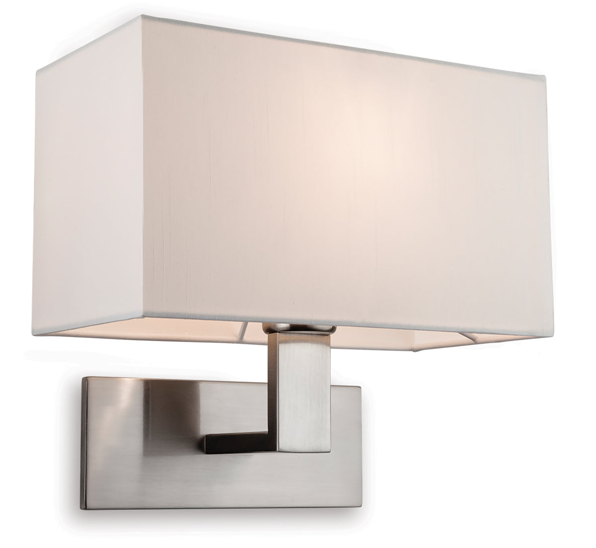Firstlight 4939BSCR Raffles Wall Light with Cream Shade (Brushed Steel)