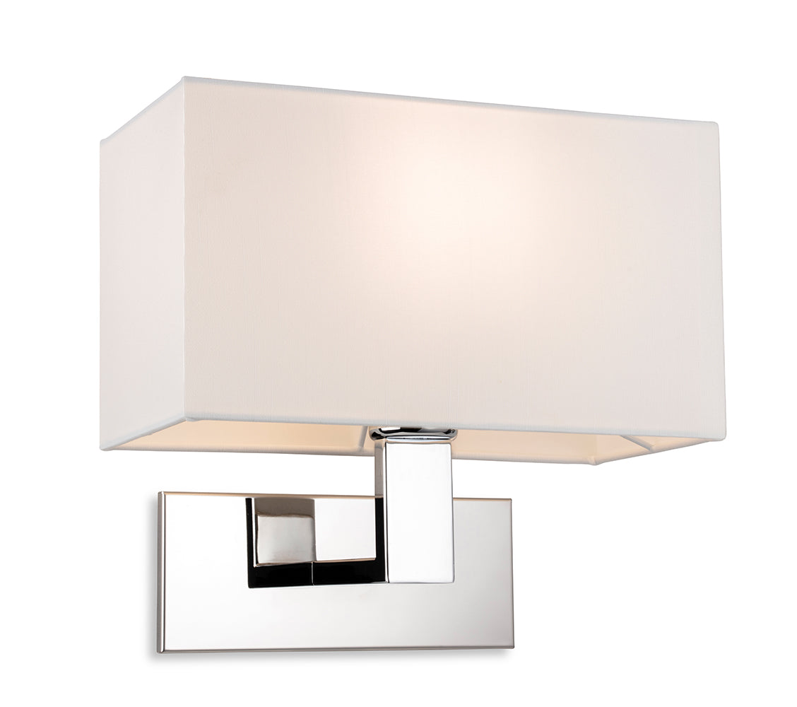 Firstlight 4939CHCR Raffles Single Wall Light (Chrome with Cream Shade)