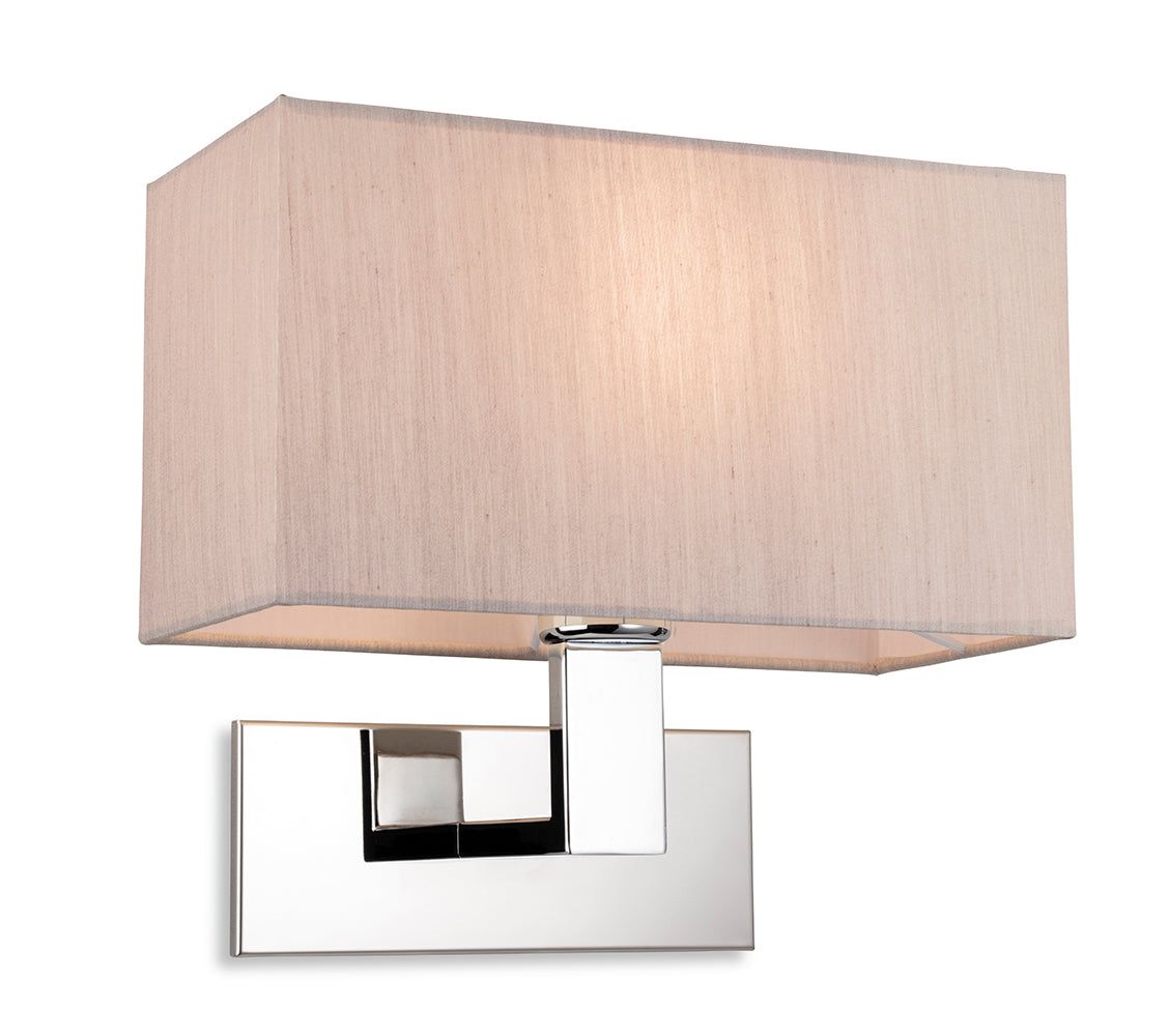 Firstlight 4939CHOY Raffles Single Wall Light (Chrome with Oyster Shade)