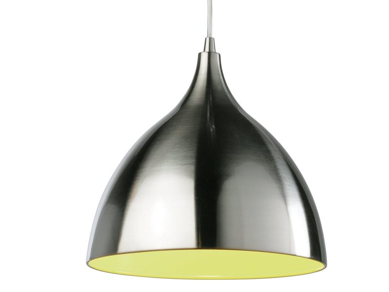 Firstlight 5743BSGN Cafe Pendant Light (Brushed Steel + Green)