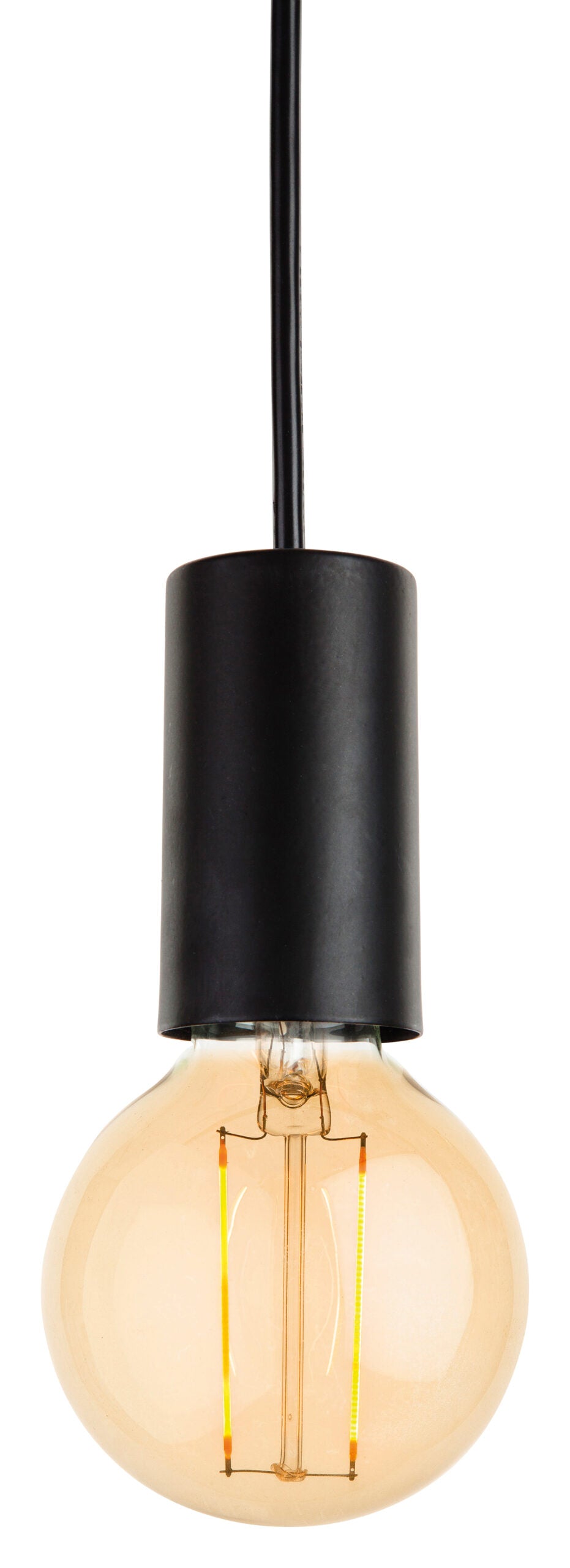 Firstlight Berkeley Pendant with LED Vintage Filament Lamp (Black)