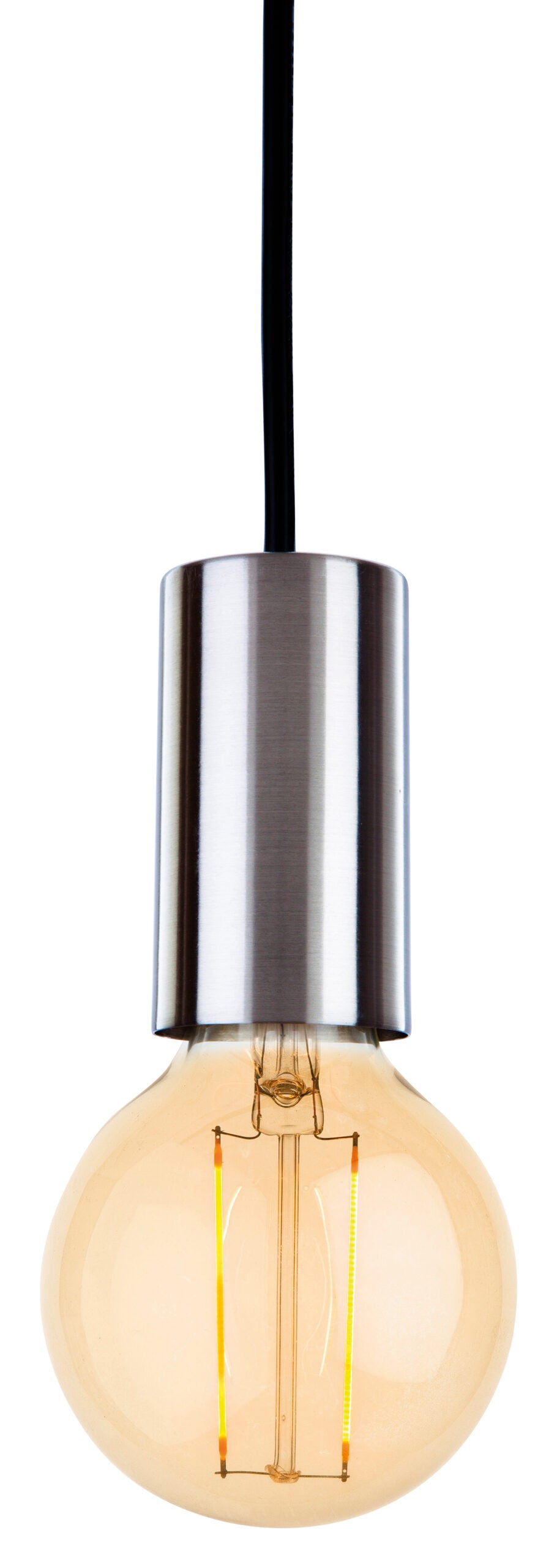 Firstlight Berkeley Pendant with LED Vintage Filament Lamp (Brushed Steel)