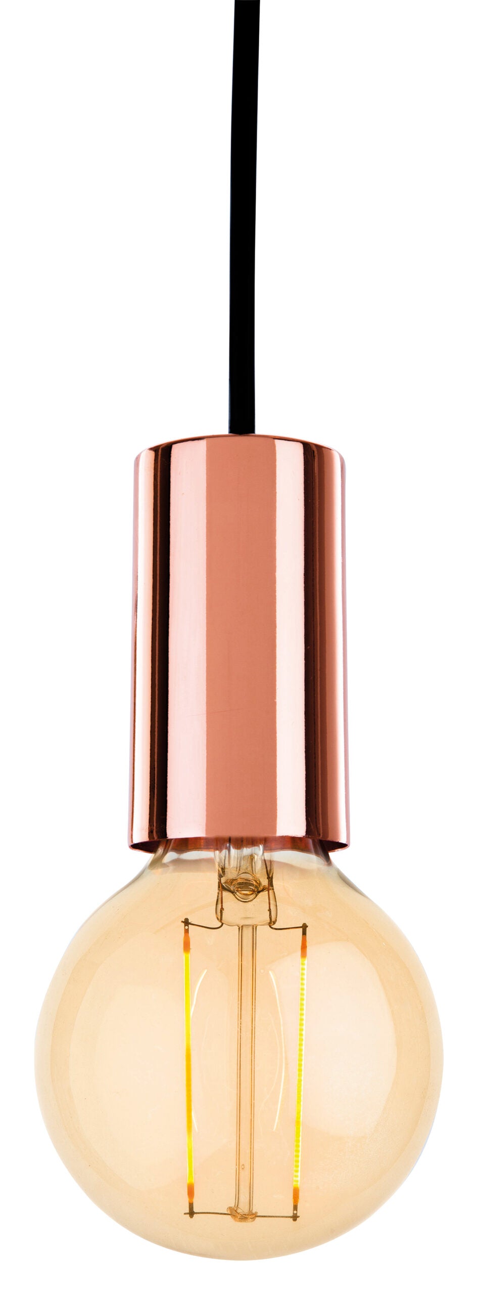 Firstlight Berkeley Pendant with LED Vintage Filament Lamp (Copper)