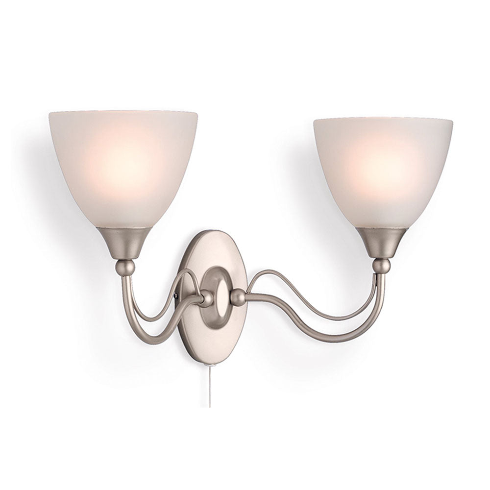 Firstlight Santana 8037SS Twin Wall Light (Satin Steel)