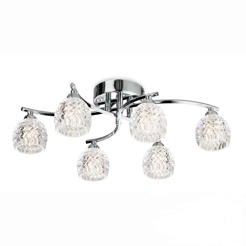 Firstlight 8615CH Maple 6 Lamp Flush Ceiling Light