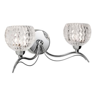 Firstlight 8618CH Blanche 2 Lamp Wall Light (Chrome and Decorative Glass)