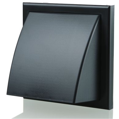 Black Cowled Wall Grille - 100mm