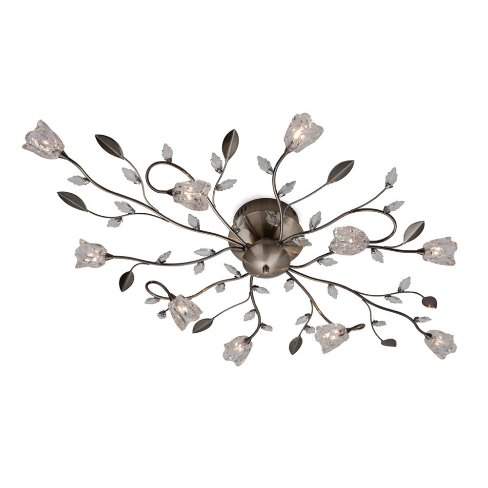 Firstlight Cindy 8362AB 10lt Flush Ceiling Light (Antique Brass)