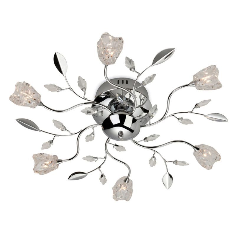Firstlight Cindy 8361CH 6lt Flush Ceiling Light (Chrome)
