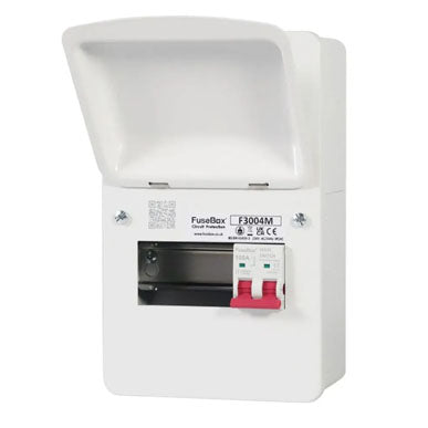 FuseBox F3004M 4 Usable Way Metal Consumer Unit 100a Mains Switch