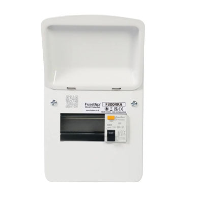 Fusebox F3004RA 4 Usable Way Metal Consumer Unit with 63A RCD Switch