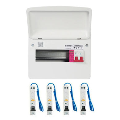 FuseBox F3007MZ 7 Usable Way Consumer Unit SPD + 4 Type A RCBO's