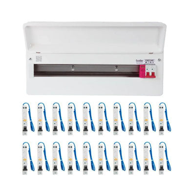 FuseBox 21 Way SPD Board F3021MZ + 20 A Type RCBO's