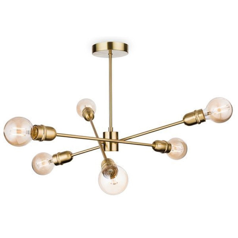 Firstlight 3702BR Trident Semi-Flush Ceiling Light (Brushed Brass)