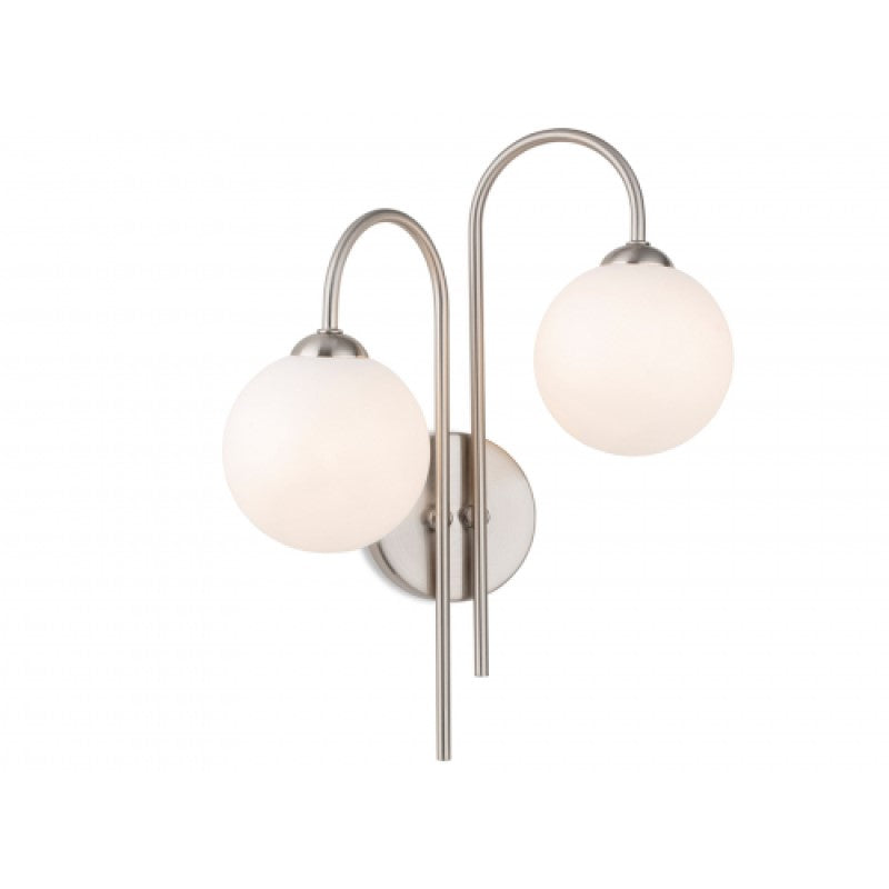 Firstlight 2885BS Lyndon 2 Lamp Wall Light (Brushed Steel)