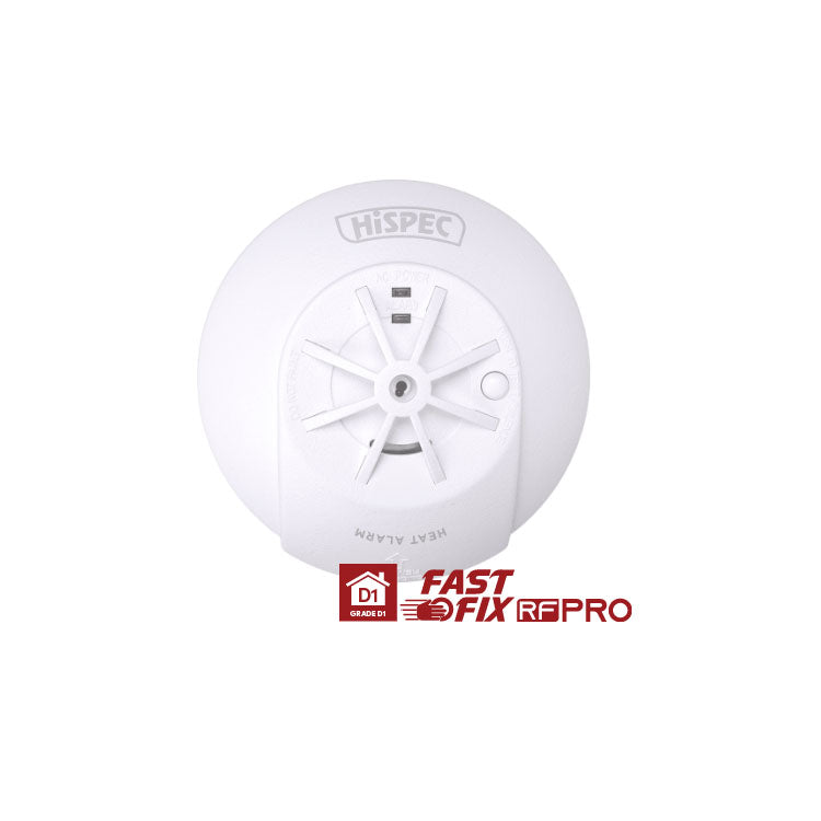 Hispec Radio Frequency Mains Heat Detector with 10yr Rechargeable Lithium Battery Backup HSSA/HE/RF10-PRO