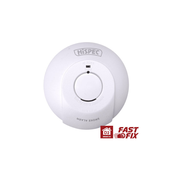 Hispec HSSA/PE/FF Interconnectable Fast Fix Mains Smoke Alarm - 9v Battery Back up