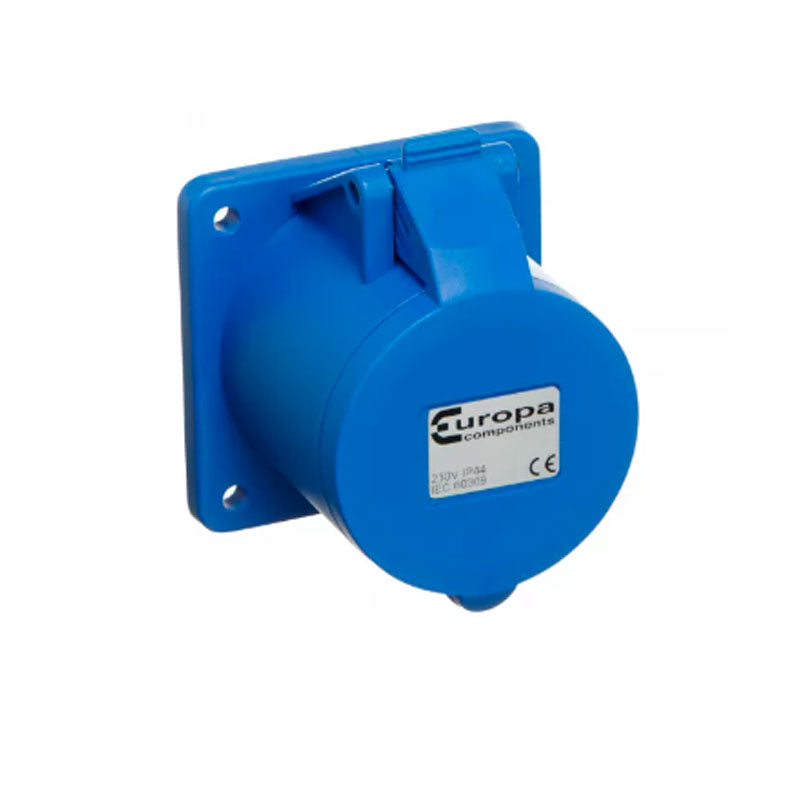 Europa IPS163P 16A Industrial Panel Socket 240V 2P + E