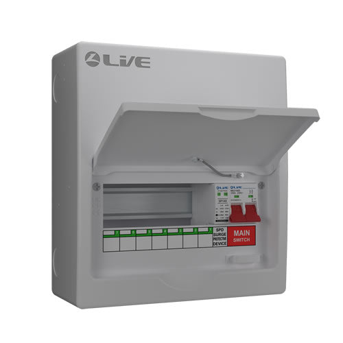 Live Electrical LSMC10M-SP 7 WAY 100A SPD Metal Consumer Unit