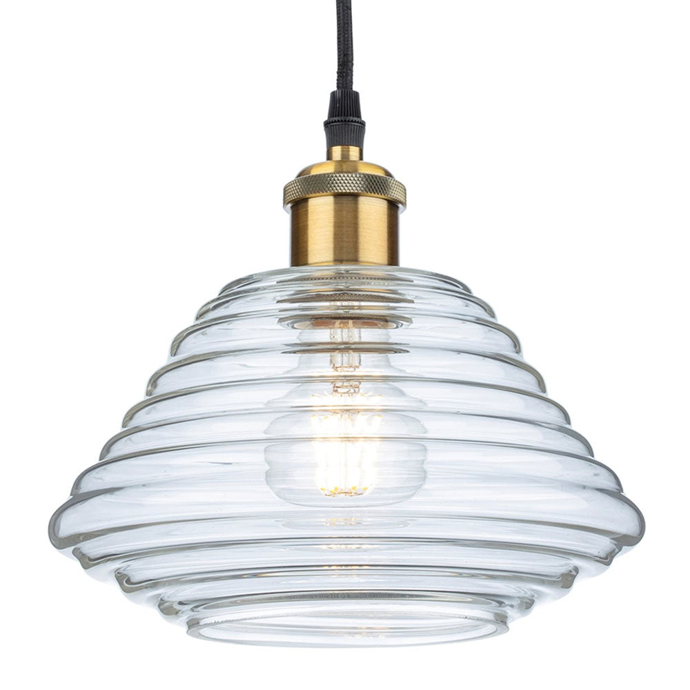 Firstlight 2857AB Logan Pendant (Antique Brass with Clear Glass)