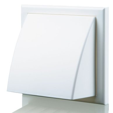 White Cowled Wall Grille - 100mm