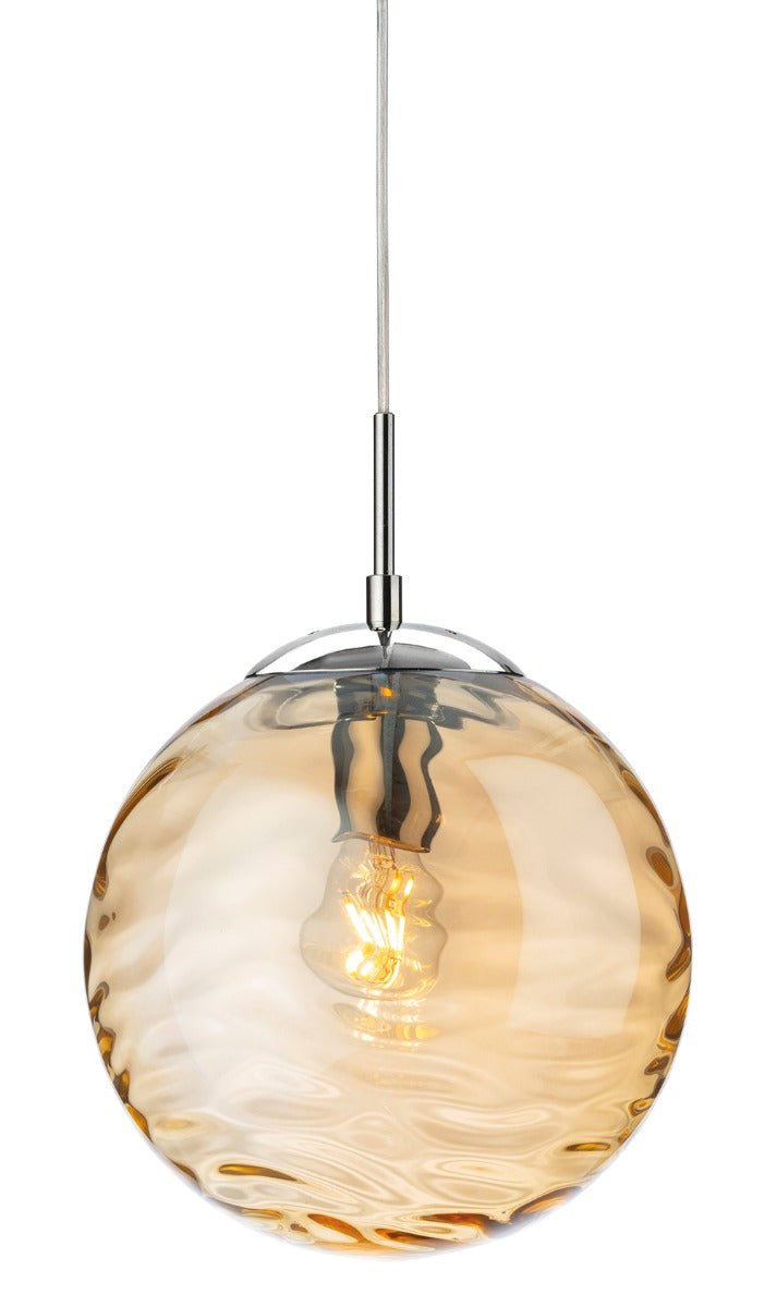 Firstlight 2929AM Mercury Pendant (Chrome with Amber Glass)