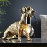 Vintage Gold Dachshund Table Light