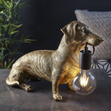 Vintage Gold Dachshund Table Light